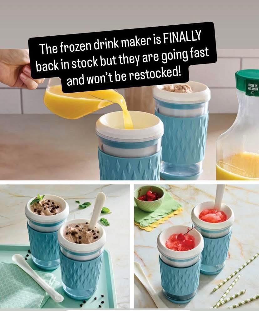 The Frozen Drink Maker is back but will not be restocked once they are gone! Get yours while you can!
https://www.pamperedchef.com/pws/bethanyberry